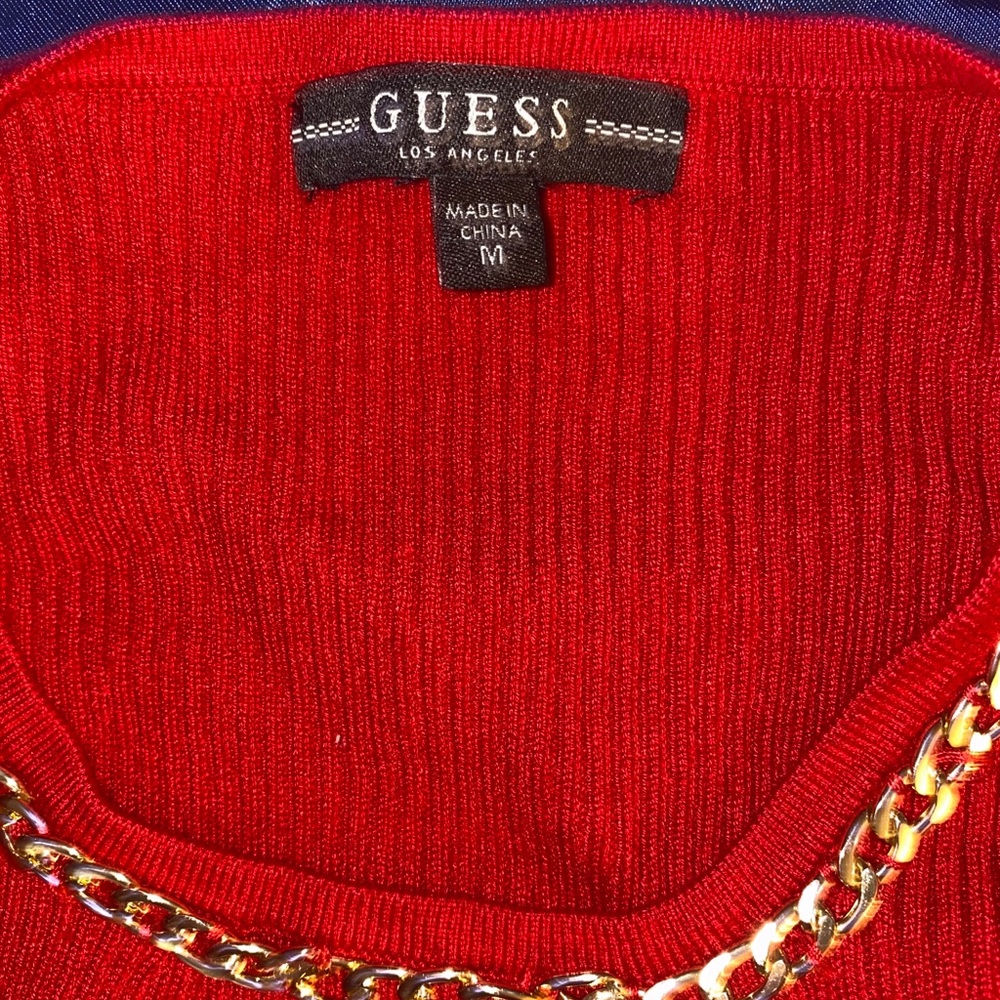 Red Guess Sweater Dress Shirt.